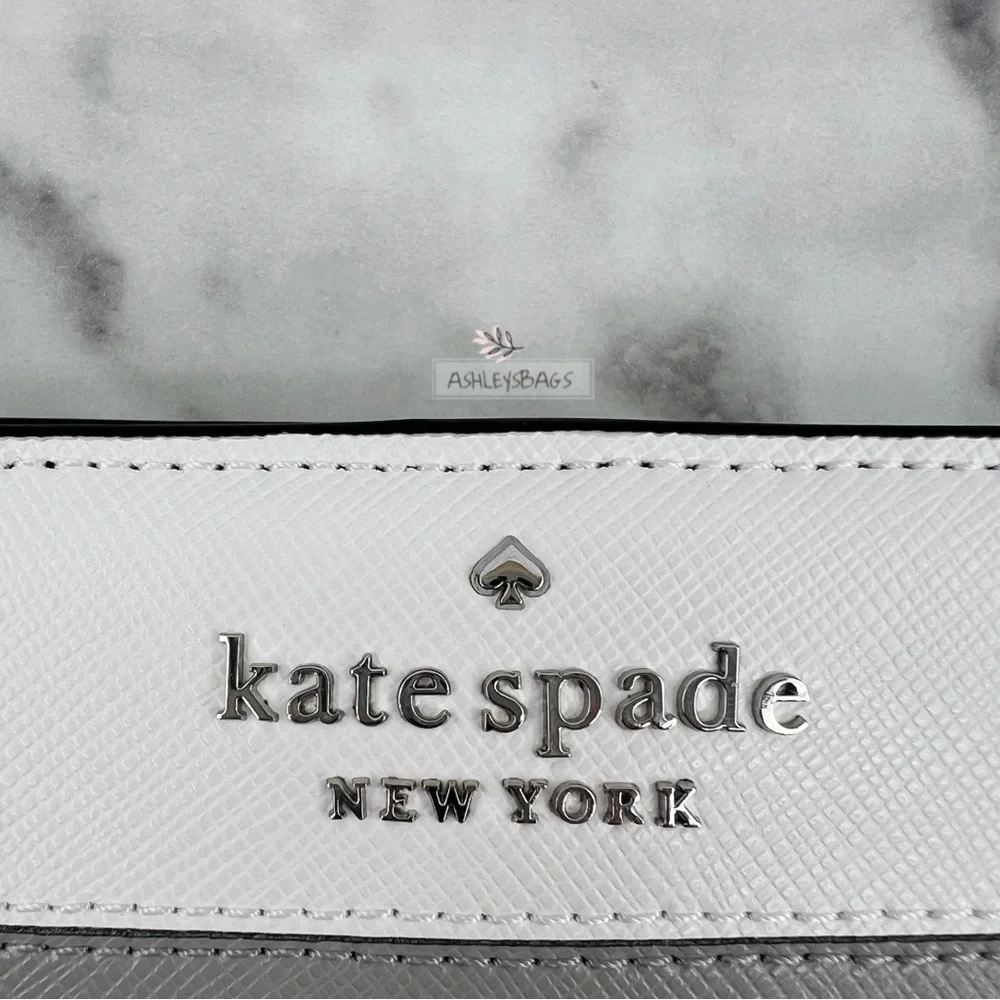 Kate Spade Staci Colorblock Large Slim Bifold Wallet In Nimbus Grey - Picture 2 of 5